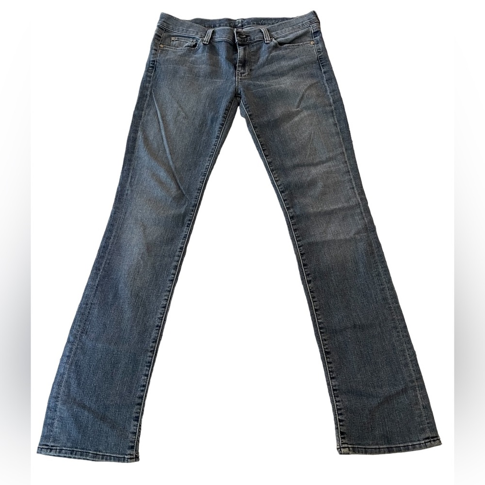 7 For All Mankind jeans, low rise, straight leg.